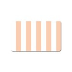 Vertical Stripes - White and Apricot Orange Magnet (Name Card)