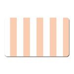 Vertical Stripes - White and Apricot Orange Magnet (Rectangular)