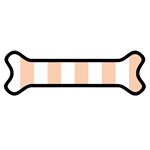 Vertical Stripes - White and Apricot Orange Magnet (Dog Bone)