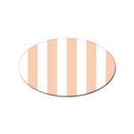 Vertical Stripes - White and Apricot Orange Sticker Oval (100 pack)
