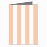 Vertical Stripes - White and Apricot Orange Greeting Card