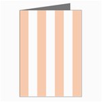 Vertical Stripes - White and Apricot Orange Greeting Cards (Pkg of 8)