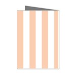 Vertical Stripes - White and Apricot Orange Mini Greeting Cards (Pkg of 8)