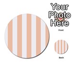Vertical Stripes - White and Apricot Orange Multi-purpose Cards (Round)