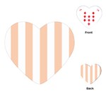 Vertical Stripes - White and Apricot Orange Playing Cards (Heart)