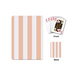 Vertical Stripes - White and Apricot Orange Playing Cards (Mini)