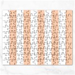 Vertical Stripes - White and Apricot Orange Jigsaw Puzzle (Rectangular)