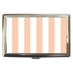 Vertical Stripes - White and Apricot Orange Cigarette Money Case