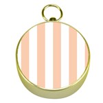 Vertical Stripes - White and Apricot Orange Gold Compass