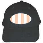 Vertical Stripes - White and Apricot Orange Black Cap