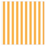 Vertical Stripes - White and Pastel Orange Large Satin Scarf (Square)