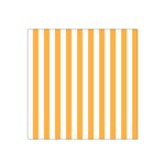 Vertical Stripes - White and Pastel Orange Satin Bandana Scarf