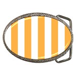 Vertical Stripes - White and Pastel Orange Belt Buckle