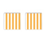 Vertical Stripes - White and Pastel Orange Cufflinks (Square)