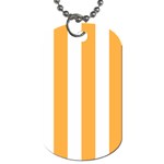Vertical Stripes - White and Pastel Orange Dog Tag (One Side)