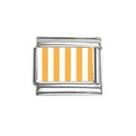 Vertical Stripes - White and Pastel Orange Italian Charm (9mm)