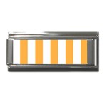 Vertical Stripes - White and Pastel Orange Superlink Italian Charm (9mm)
