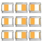 Vertical Stripes - White and Pastel Orange 9mm Italian Charm (9 pack)