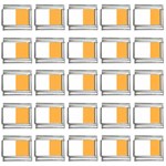 Vertical Stripes - White and Pastel Orange 9mm Italian Charm (25 pack)