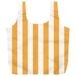 Vertical Stripes - White and Pastel Orange Full Print Recycle Bag (XL)