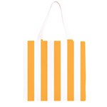 Vertical Stripes - White and Pastel Orange Grocery Light Tote Bag