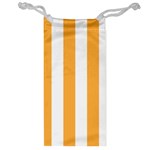 Vertical Stripes - White and Pastel Orange Jewelry Bag
