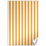 Vertical Stripes - White and Pastel Orange Canvas 12  x 18 