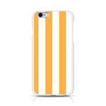 Vertical Stripes - White and Pastel Orange Apple iPhone 6/6S Silicone Case (Transparent)