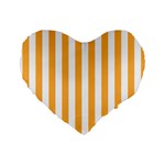 Vertical Stripes - White and Pastel Orange Standard 16  Premium Heart Shape Cushion