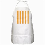 Vertical Stripes - White and Pastel Orange BBQ Apron