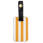 Vertical Stripes - White and Pastel Orange Luggage Tag (One Side)