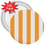 Vertical Stripes - White and Pastel Orange 3  Button (100 pack)