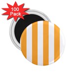Vertical Stripes - White and Pastel Orange 2.25  Magnet (100 pack)