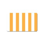 Vertical Stripes - White and Pastel Orange Magnet (Name Card)