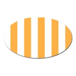 Vertical Stripes - White and Pastel Orange Magnet (Oval)