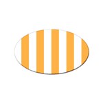 Vertical Stripes - White and Pastel Orange Sticker Oval (100 pack)