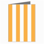 Vertical Stripes - White and Pastel Orange Greeting Card