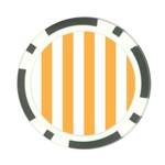 Vertical Stripes - White and Pastel Orange Poker Chip Card Guard (10 pack)