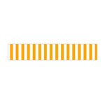 Vertical Stripes - White and Dark Tangerine Orange Flano Scarf (Mini)
