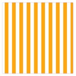Vertical Stripes - White and Dark Tangerine Orange Large Satin Scarf (Square)