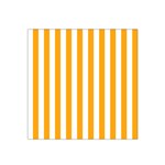 Vertical Stripes - White and Dark Tangerine Orange Satin Bandana Scarf
