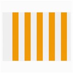 Vertical Stripes - White and Dark Tangerine Orange Large Glasses Cloth (2 Sides)