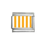 Vertical Stripes - White and Dark Tangerine Orange Italian Charm (9mm)