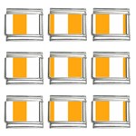 Vertical Stripes - White and Dark Tangerine Orange 9mm Italian Charm (9 pack)