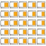 Vertical Stripes - White and Dark Tangerine Orange 9mm Italian Charm (25 pack)