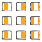 Vertical Stripes - White and Dark Tangerine Orange Mega Link Italian Charm (9 pack)