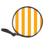 Vertical Stripes - White and Dark Tangerine Orange Classic 20-CD Wallet