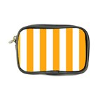 Vertical Stripes - White and Dark Tangerine Orange Coin Purse