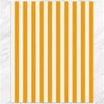 Vertical Stripes - White and Dark Tangerine Orange Canvas 11  x 14 