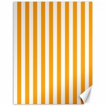 Vertical Stripes - White and Dark Tangerine Orange Canvas 12  x 16 
